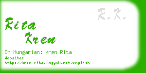 rita kren business card